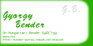 gyorgy bender business card